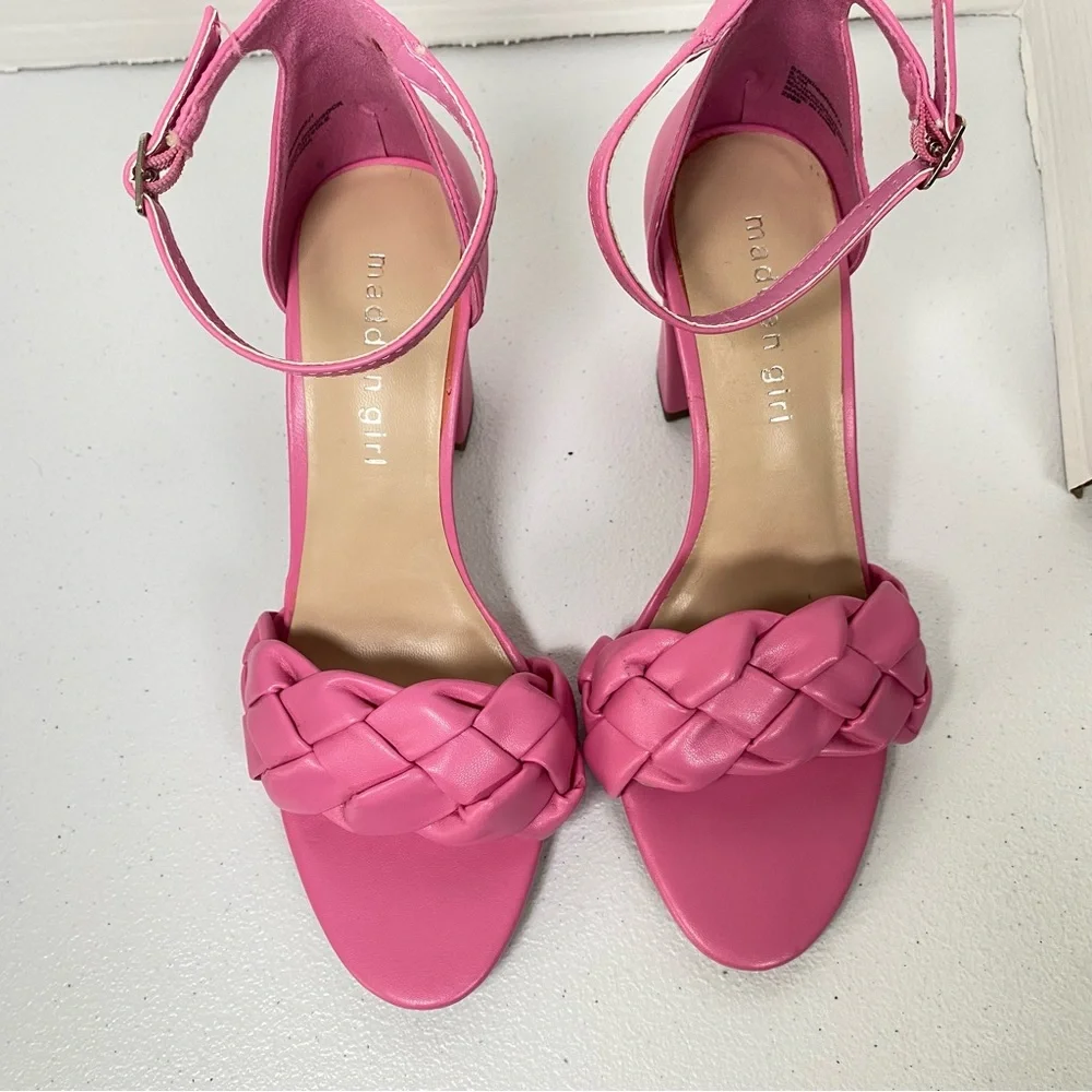 Madden Girl Barbi Sandals Women’s 6.5M Fuchsia Pink Block Heel Open Toe NWOT - Picture 5 of 8
